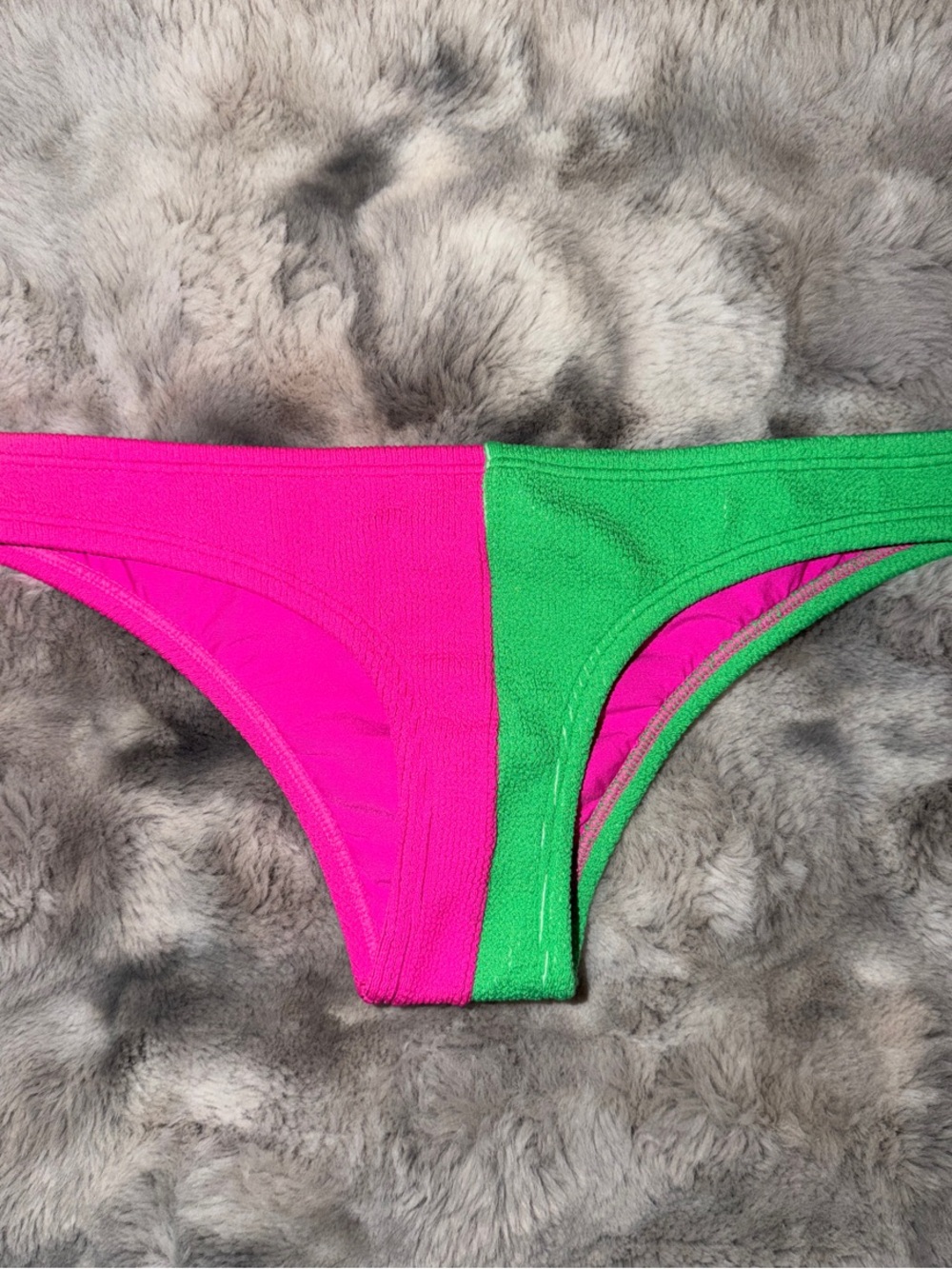 PILYQ Colorblock Pink & Green Bikini Bottoms